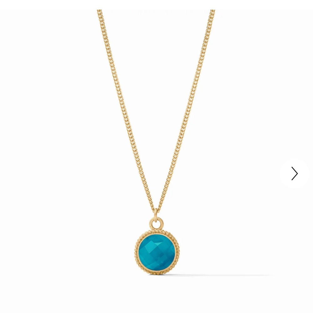 Julie Vis Fleur-De-Lis Necklace Iridescent London Blue